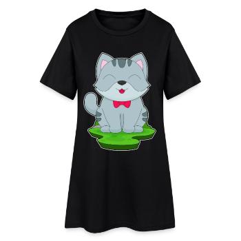 Arc de chat - Robe T-shirt Femme - noir - Devant