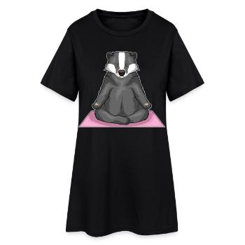 Dachs Yoga Fitness Meditation - Frauen T-Shirt-Kleid - Schwarz - Vorne