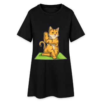 Gymnastique de fitness yoga pour chats - Robe T-shirt Femme - noir - Devant