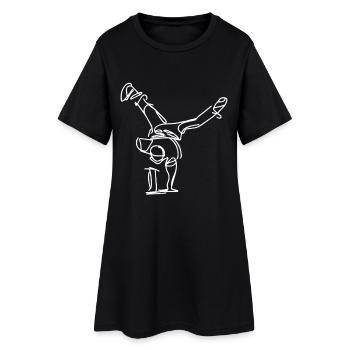 Breakdancer Zeichnung - Frauen T-Shirt-Kleid - Schwarz - Vorne