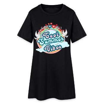 Ambiance estivale cool, nervosité estivale - Robe T-shirt Femme - noir - Devant