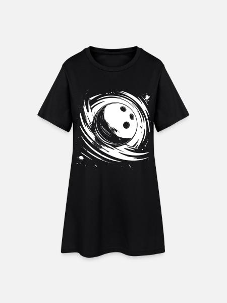 Bowling - Frauen T-Shirt-Kleid - Schwarz