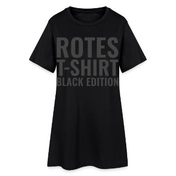 Rotes T-Shirt Black Edition - Frauen T-Shirt-Kleid - Schwarz - Vorne