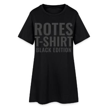 Rotes T-Shirt Black Edition - Frauen T-Shirt-Kleid - Schwarz - Vorne