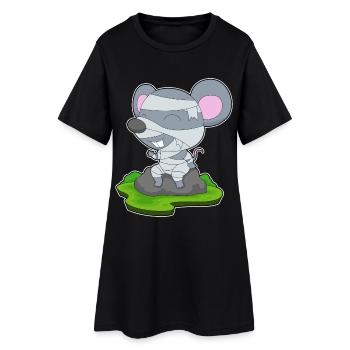 Mouse Halloween Mummy - Women’s T-Shirt Dress - black - Front