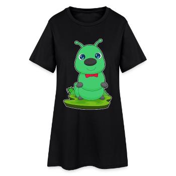 Boucle de chenille - Robe T-shirt Femme - noir - Devant