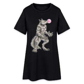 Loup-garou Halloween chewing-gum - Robe T-shirt Femme - noir - Devant