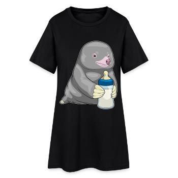 Mole Baby Bottle Milk - Women’s T-Shirt Dress - black - Front