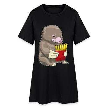 Mole french fries - Women’s T-Shirt Dress - black - Front