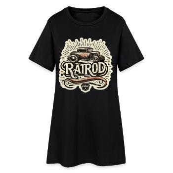 Ratsking Ratlook Shirt – Rustikaler Custom Style - Frauen T-Shirt-Kleid - Schwarz - Vorne