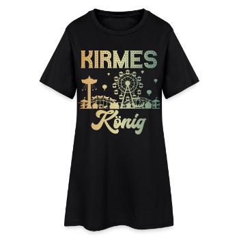 Kirmes König Jahrmarkt Rummel Volksfest - Frauen T-Shirt-Kleid - Schwarz - Vorne