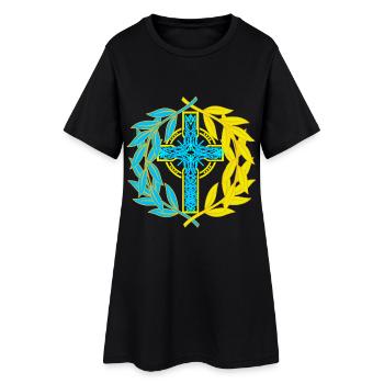 Croix Croix Crucifix - Robe T-shirt Femme - noir - Devant