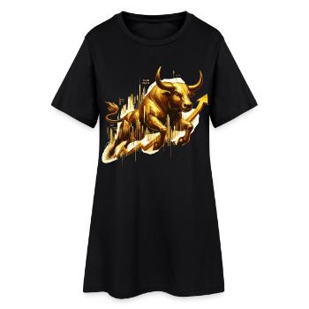 Taureau Bull Stocks Or Doré Wall Street Cadeau - Robe T-shirt Femme - noir - Devant