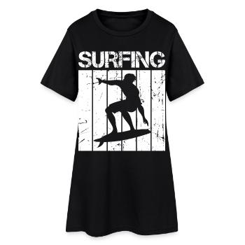 Surfeur rétro - Robe T-shirt Femme - noir - Devant