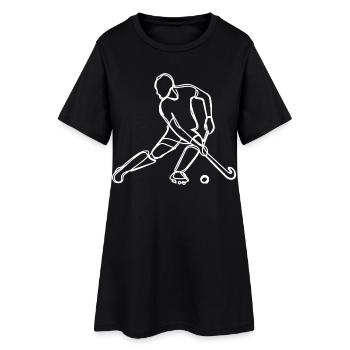 Field Hockey Drawing - Women’s T-Shirt Dress - black - Front