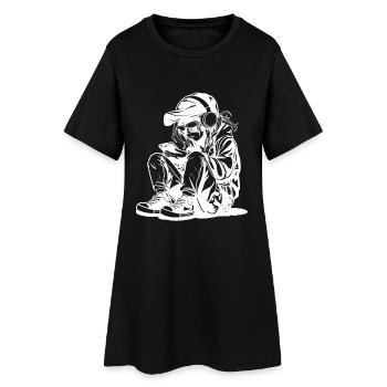 Video Game Lover Drawing - Women’s T-Shirt Dress - black - Front