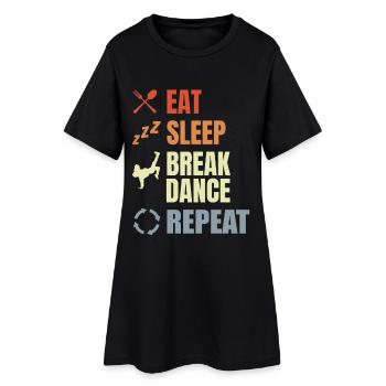 Manger Dormir Pause Danse Répéter - Robe T-shirt Femme - noir - Devant