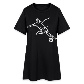 Fußballspieler - Frauen T-Shirt-Kleid - Schwarz - Vorne