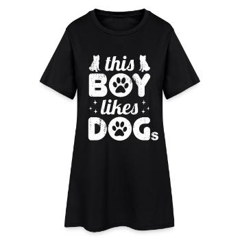 Ce garçon aime les chiens - Robe T-shirt Femme - noir - Devant