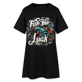 Fish Me Lucky Fishing cadeau - Robe T-shirt Femme - noir - Devant