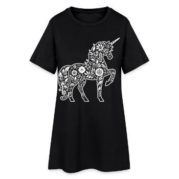 Fantaisie Licorne Chevaux Fans Licorne Amoureux - Robe T-shirt Femme - noir - Devant
