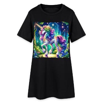 Fantaisie Licorne Chevaux Fans Licorne Amoureux - Robe T-shirt Femme - noir - Devant