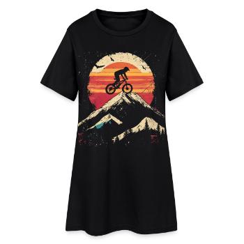 Vélo de montagne Look Vintage - Robe T-shirt Femme - noir - Devant