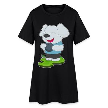 Chien Bowling Boule de bowling - Robe T-shirt Femme - noir - Devant