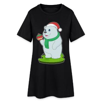 Bal de Noël des ours polaires - Robe T-shirt Femme - noir - Devant