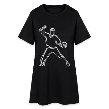 Baseball player sketch - Women’s T-Shirt Dress - black - Front