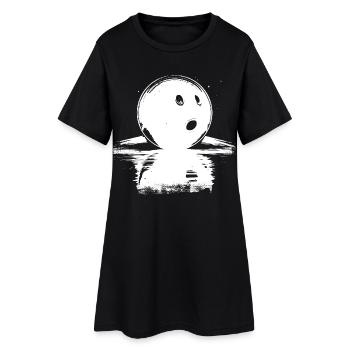 Bowlingkugel Skizze - Frauen T-Shirt-Kleid - Schwarz - Vorne