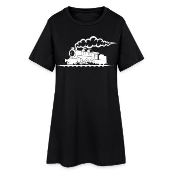 Dessin de chemin de fer - Robe T-shirt Femme - noir - Devant