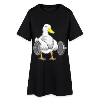 Culturiste Canard Bodybuilder Barbell Bodybuilding - Robe T-shirt Femme - noir - Devant