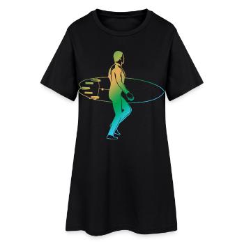 Surf Vintage Look - Robe T-shirt Femme - noir - Devant