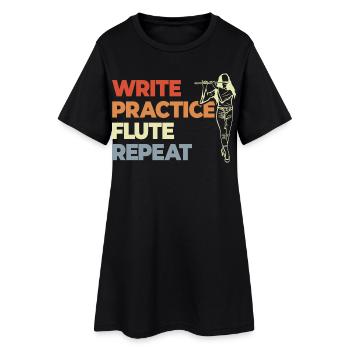 Écrire Répétition de la flûte d’entraînement - Robe T-shirt Femme - noir - Devant