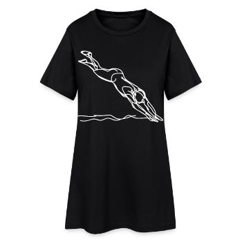 Croquis d’amant de natation - Robe T-shirt Femme - noir - Devant