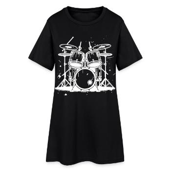 Graphismes de batterie - Robe T-shirt Femme - noir - Devant