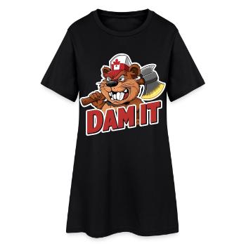 « Dam It » Beaver Canada Pride Drôle de bûcheron - Robe T-shirt Femme - noir - Devant
