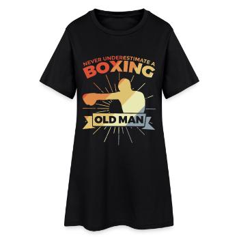 Ne sous-estimez jamais un vieux boxer - Robe T-shirt Femme - noir - Devant