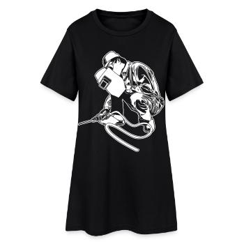 Soudeur - Robe T-shirt Femme - noir - Devant