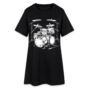 Graphismes de batterie - Robe T-shirt Femme - noir - Devant