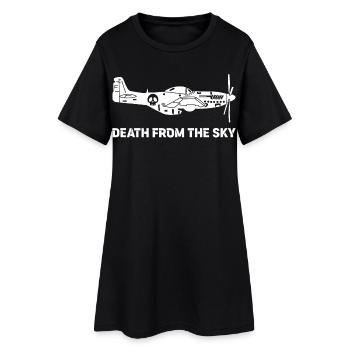 Avion de combat vintage (blanc) - Robe T-shirt Femme - noir - Devant