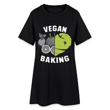 Vegan Backen Herz Obst Küche - Frauen T-Shirt-Kleid - Schwarz - Vorne