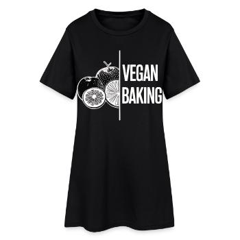 Vegan Backen Obst Küche - Frauen T-Shirt-Kleid - Schwarz - Vorne