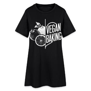 Vegan Backen Obst Küche - Frauen T-Shirt-Kleid - Schwarz - Vorne