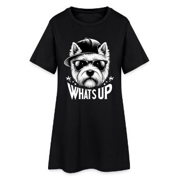 Highland White Terrier Whats Up Design - Women’s T-Shirt Dress - black - Front