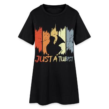 Drôle de joueur de tuba - Robe T-shirt Femme - noir - Devant
