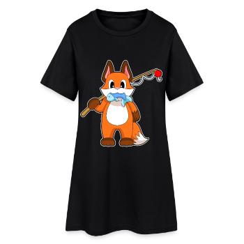 Fuchs Angler Fisch Angeln - Frauen T-Shirt-Kleid - Schwarz - Vorne