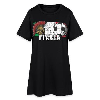 Italien Fußball - Frauen T-Shirt-Kleid - Schwarz - Vorne