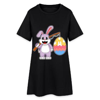 Pêche de Pâques au lapin - Robe T-shirt Femme - noir - Devant